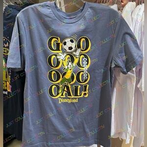 Disney Parks Disneyland Goofy Soccer Goal Gray Graphic T-Shirt